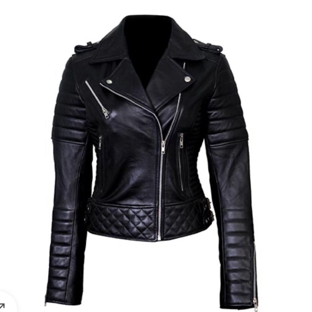 Leather Jacket  Slim Biker Jackets for Women